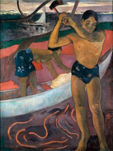 The Man with the Axis Painting de Paul Gauguin (1848-1903) de Paul Gauguin