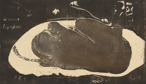 Manao Tupapau Ela é assombrada por um espírito, 1893-1894. de Paul Gauguin