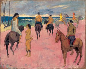 A cavalo no litoral II. de Paul Gauguin