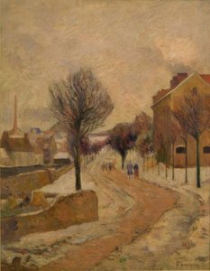 Subúrbio de Paris na neve de Paul Gauguin