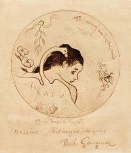 Projeto para um prato - Leda e cisne de Paul Gauguin