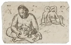 Mulher Sentada (relacionada com a pintura Irmã da Caridade) de Paul Gauguin