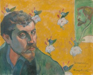 Auto-retrato com retrato de Bernard, &39;Les Misérables&39; de Paul Gauguin