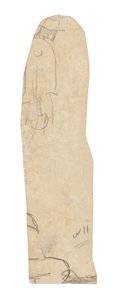 Esboço de um homem com chapéu e fragmento do ombro de uma mulher de Paul Gauguin