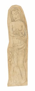Esboço de mulher e criança maori de Paul Gauguin