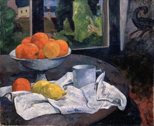 Natureza morta com tigela de frutas e limões, c.1889-90 (óleo sobre tela) de Paul Gauguin