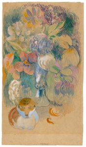 Natureza morta com gato de Paul Gauguin