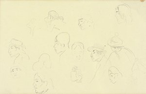 Estudos de cabeças e figuras, c.1893 de Paul Gauguin