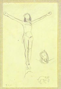 Estudo para o Cristo Amarelo, 1889 de Paul Gauguin