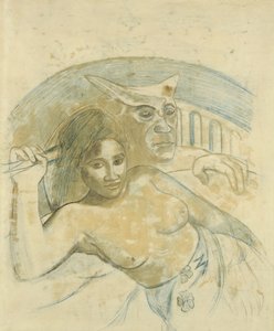 Mulher taitiana com espírito maligno de Paul Gauguin