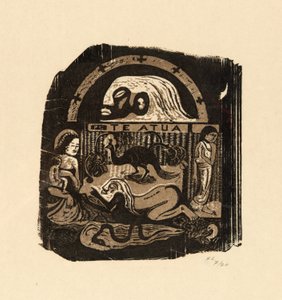 Te atua (O Deus), da suíte de gravuras tardias em xilogravura de Paul Gauguin