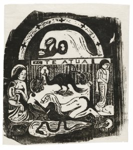 Te atua (O Deus), da suíte de gravuras tardias em xilogravura de Paul Gauguin