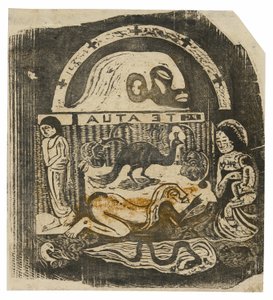 Te atua (O Deus), da suíte de gravuras tardias em xilogravura de Paul Gauguin