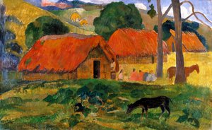 As Três Cabanas, Tahiti de Paul Gauguin