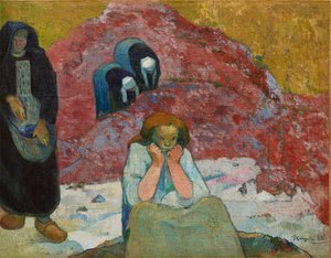 A colheita do vinho, miséria humana, 1888. de Paul Gauguin