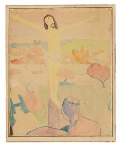 O Cristo Amarelo (frente), Mulher banhista a atravessar um riacho de Paul Gauguin