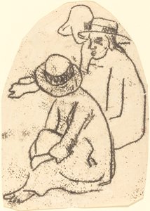 Estudo de três taitianos para La soeur de Charite, 18991902. de Paul Gauguin