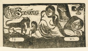 Página de rosto para Le Sourire Title of the Smile, em ou após 1895. de Paul Gauguin