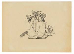 Duas mulheres maoris de cócoras de Paul Gauguin