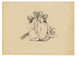 Duas mulheres maoris de cócoras de Paul Gauguin