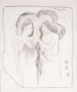 Duas mulheres taitianas, c.1894 de Paul Gauguin