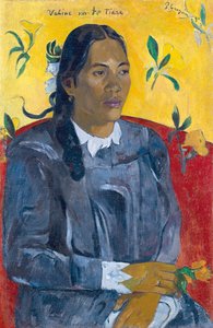 Mãe de uma mulher com uma flor. de Paul Gauguin