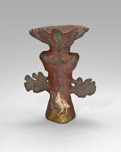 Vaso em forma de planta tropical com pássaro e divindade, 188788. de Paul Gauguin