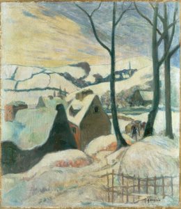 Aldeia sob a neve de Paul Gauguin