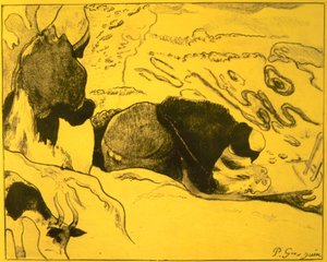Lavadeiras, da Suíte Volpini: Dessins lithographiques, 1889., 1889. de Paul Gauguin