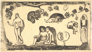 Mulheres, Animais e Folhagem, 1898. de Paul Gauguin