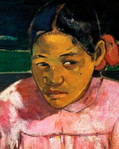 "Mulheres do Tahiti" ou "Na Praia" (detalhe) de Paul Gauguin