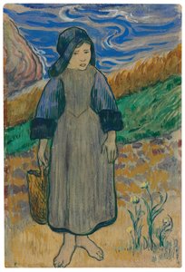 Jovem bretã à beira-mar; Breton jovem à beira-mar, 1889 de Paul Gauguin