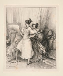 (LE CORSET.). de Paul Gavarni