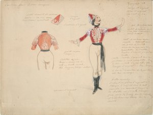 Estudo de trajes para Ciganos Masculinos em de Paul Gavarni