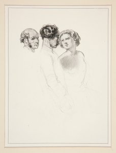 Estudo de Figura; Grupo de três figuras de Paul Gavarni