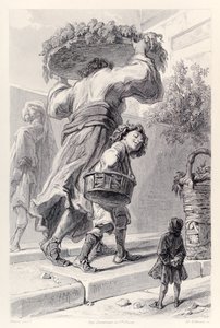 Gulliver e Lordbruldrud, da edição francesa de Gullivers Travels por Jonathan Swift de Paul Gavarni
