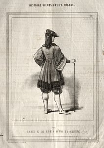 História do Traje na França: Pessoas Seguindo um Senhor de Paul Gavarni