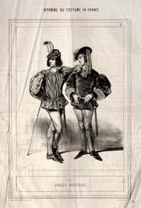 História do traje na França: juiz Tellers, 1843. de Paul Gavarni