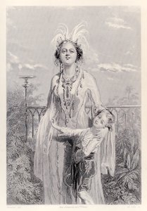 A rainha de Laputa, da edição francesa de Gullivers Travels por Jonathan Swift de Paul Gavarni