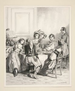 Um ALMOÇO, ao amanhecer. de Paul Gavarni