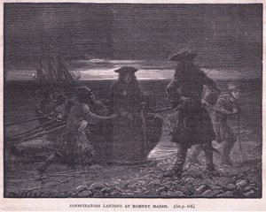 Conspiradores pousando em Romney Marsh AD 1696 de Paul Hardy