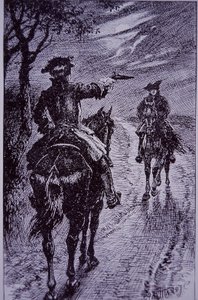 Dick Turpin encontro com o colega de estrada Tom King (gravura)