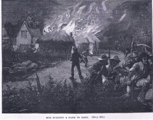 Multidão queimando uma fazenda em Kent em 1830 de Paul Hardy