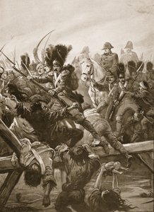 Quando o remanescente da Guarda foi visto abrindo caminho para o Imperador, houve uma corrida, ilustração de "Batalhas do Século Dezenove", de Archibald Forbes, GA Henty e Major Arthur Griffith. de Paul Hardy