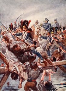 Quando o remanescente da Guarda foi visto abrindo caminho para o Imperador, houve uma corrida, ilustração de "Batalhas do Século Dezenove", de Archibald Forbes, GA Henty e Major Arthur Griffith. de Paul Hardy