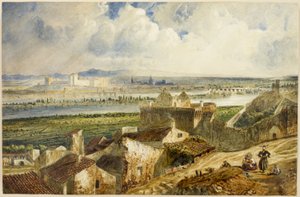 Vista de Avignon (de Villeneuve les Avignon) de Paul Huet