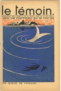 Capa da revista The Temoin, Satirical in Colours, 21 de abril de 1935 (litografia) de Paul Iribe