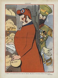 Sátira na aliança franco-russa. Ilustração para Le Rire
