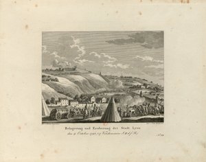 Cerco e tomada da cidade de Lyon: 9 de outubro de 1793, 1816-1818. de Paul Jacob Laminit
