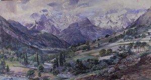 Uma Vista Alpina (aguarela)